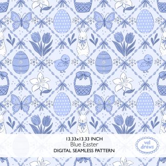 Blue Easter Seamless File