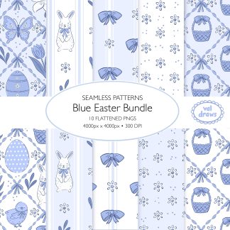 Blue Easter Seamless Bundle