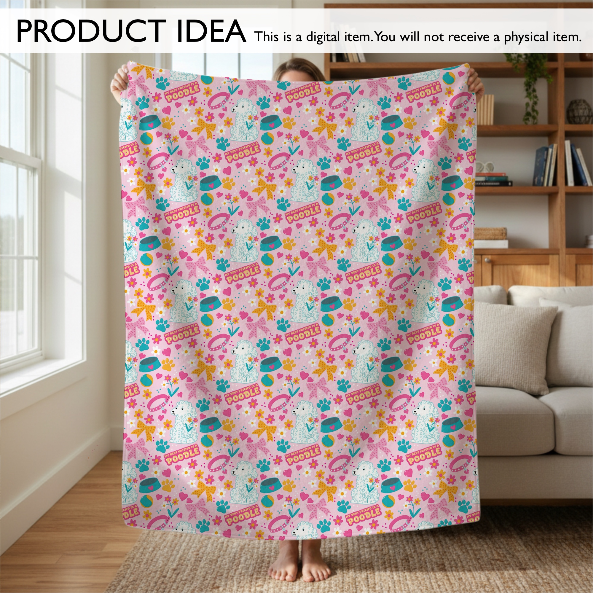 Poodle Friend Coquette Dog Seamless Digital Pattern | Pink - Image 4