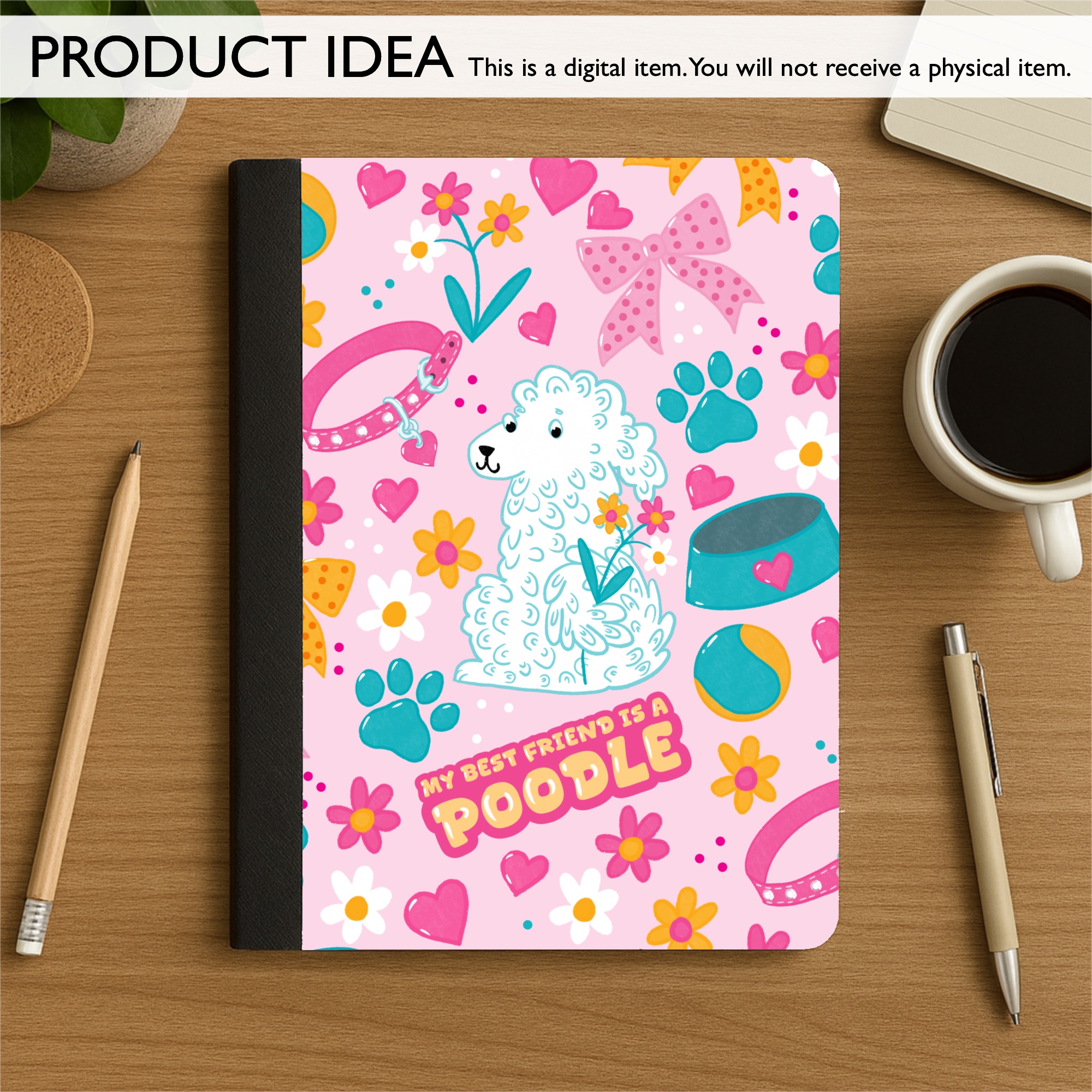 Poodle Friend Coquette Dog Seamless Digital Pattern | Pink - Image 5